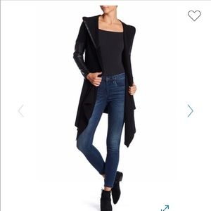 BlankNYC pleather sleeve cardigan